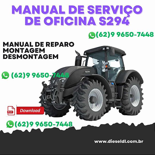 MANUAL DE SERVIÇO  DE OFICINA DIAGRAMAS ELÉTRICOS TRATORES SERIE S4 S374 S274 S294 S324  VALTRA