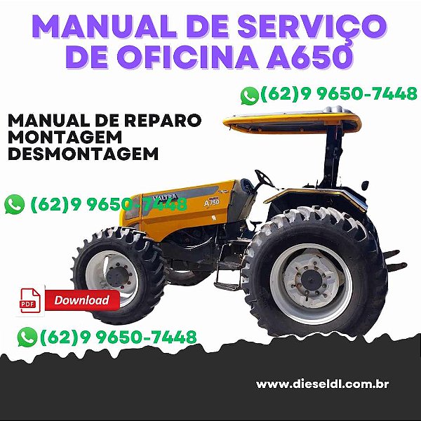 MANUAL DE SERVIÇO  DE OFICINA TRATOR A650 A750 A850 A950 A990 - 2011 2012 VALTRA