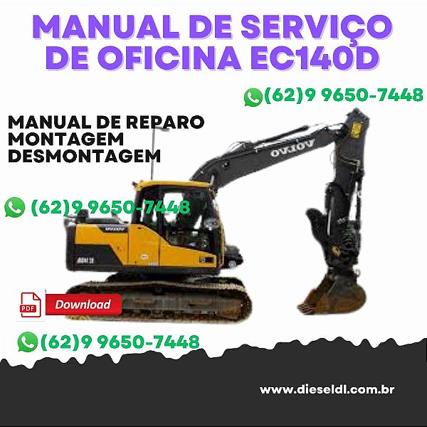 MANUAL DE SERVIÇO  DE OFICINA DIAGRAMAS DE CIRCUITOS ELETRICOS ESCAVADEIRA  EC140D  VOLVO