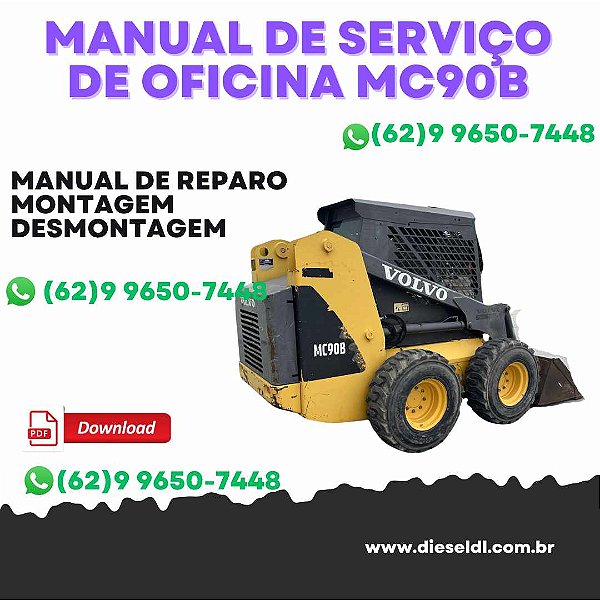 MANUAL DE SERVIÇO  DE OFICINA MINI CARREGADEIRAS MC60B MC70B MC80B MC90B MC110B VOLVO