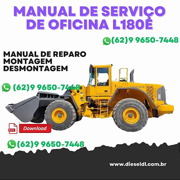 MANUAL DE SERVIÇO  DE OFICINA  CARREGADEIRA L180E VOLVO