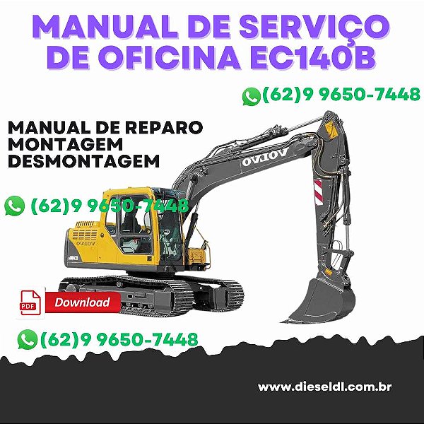 MANUAL DE SERVIÇO  DE OFICINA CIRCUITOS DIAGRAMAS EC140B LC ESCAVADEIRA VOLVO