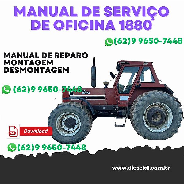 MANUAL DE SERVIÇO DE OFICINA TRATOR 1180 1280 1380 1580 1880 FIATALLIS