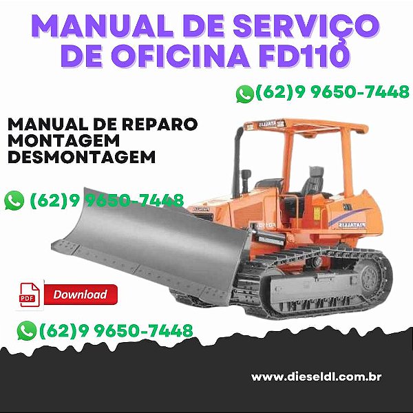 MANUAL DE SERVIÇO DE OFICINA TRATOR ESTEIRAS FD110 FIATALLIS