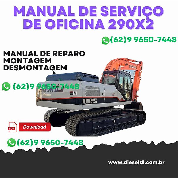 MANUAL DE SERVIÇO DE OFICINA  ESCAVADEIRA 290X2 LINK-BELT