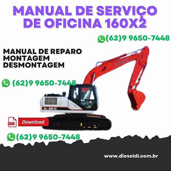 MANUAL DE SERVIÇO DE OFICINA  ESCAVADEIRA 160X2 LINK-BELT