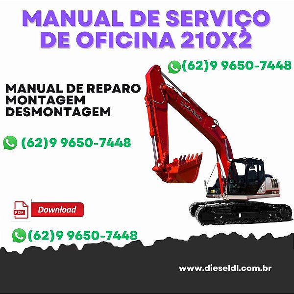MANUAL DE SERVIÇO DE OFICINA ESCAVADEIRA 210X2 LINK-BELT