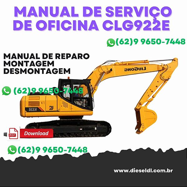 MANUAL DE SERVIÇO DE OFICINA CÓDIGOS FALHAS  ESCAVADEIRA CLG922E LIUGONG