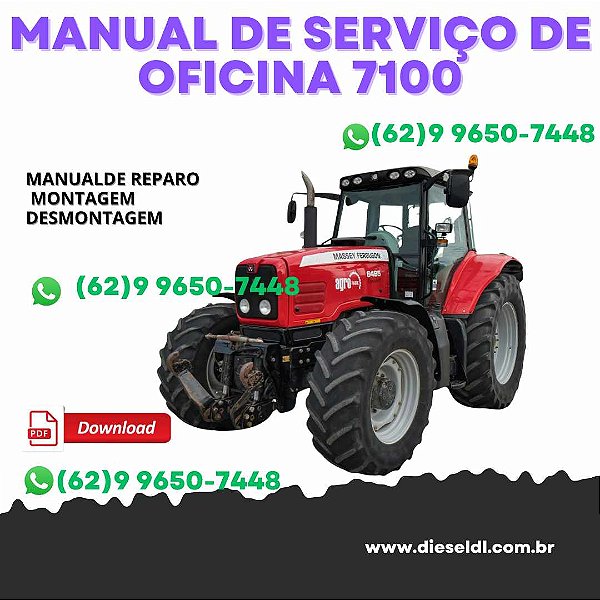 MANUAL DE SERVIÇO DE OFICINA TRATORES SÉRIE 7100 MASSEY FERGUSON