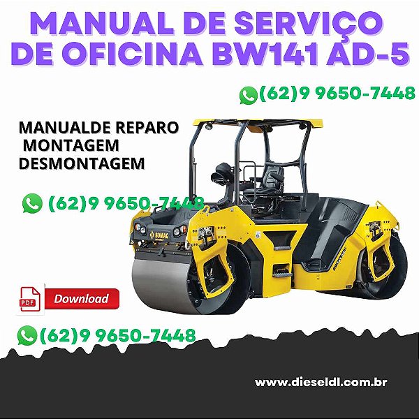 MANUAL DE SERVIÇO DE OFICINA  ROLO COMPACTADOR  BW141 AD-5 BOMAG