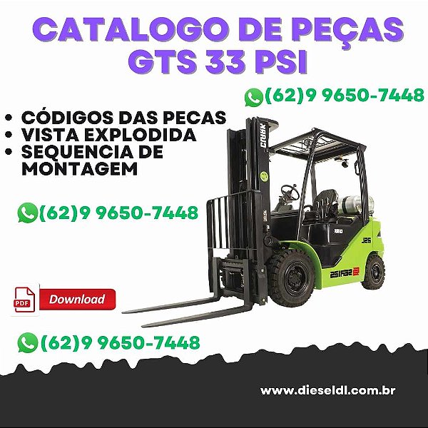 CATÁLOGO DE PEÇAS EMPILHADEIRA  GTS 20 25 30 33 PSI  CLARK