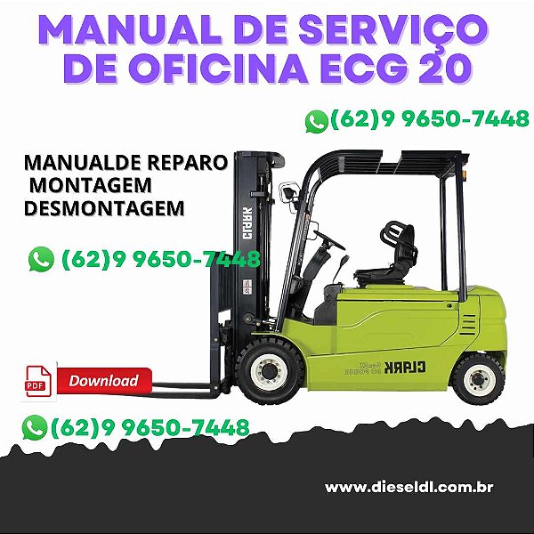 MANUAL DE SERVIÇO DE OFICINA EMPILHADEIRA ECG 20 32 CLARK