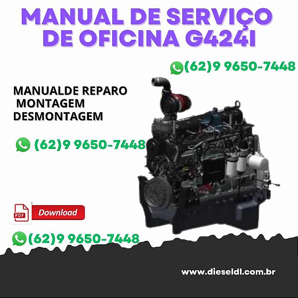MANUAL DE SERVIÇO DE OFICINA MOTOR EMPILHADEIRAS  G424I DOOSAN