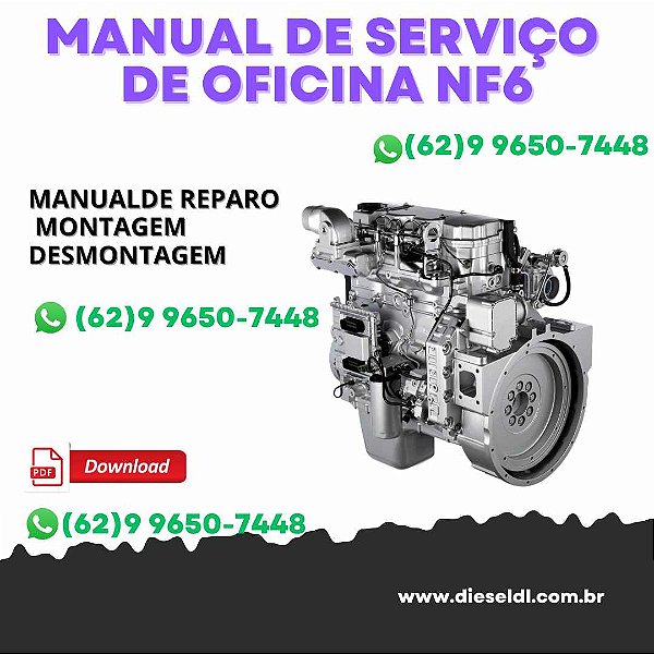 MANUAL DE SERVIÇO DE OFICINA MOTOR NEF 6 CILINDROS 4V  FPT