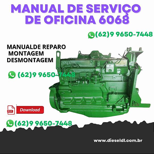 MANUAL DE SERVIÇO DE OFICINA MOTORES  JOHN DEERE