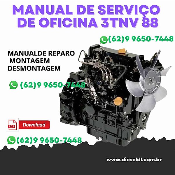 MANUAL DE SERVIÇO DE OFICINA MOTOR 3TNV 4TNV YANMAR
