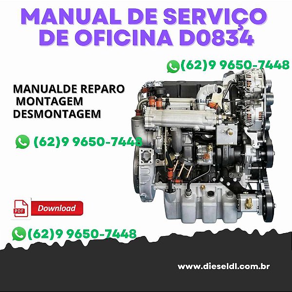 MANUAL DE SERVIÇO DE OFICINA MOTOR  D0834 MAN