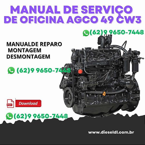 MANUAL DE SERVIÇO DE OFICINA  MOTORES 49 CW3 / 66 CM3 / 74 CW3 AGCO