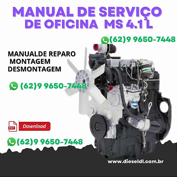 MANUAL DE SERVIÇO DE OFICINA  MOTOR  MS 4.1 L  MWM