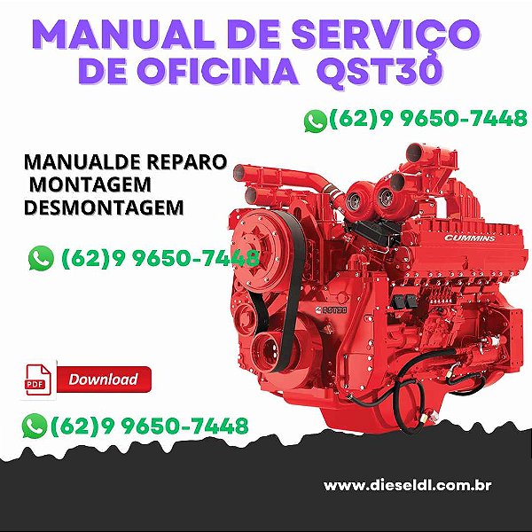 MANUAL DE SERVIÇO DE OFICINA  MOTOR SERIE QST30 CUMMINS