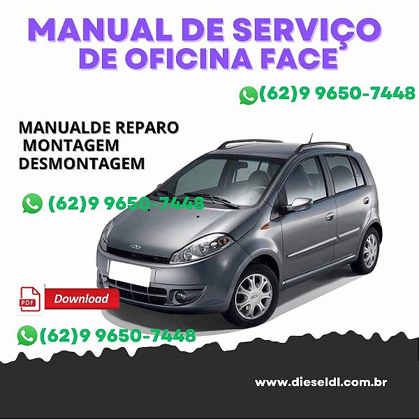 MANUAL DE SERVIÇO DE OFICINA CHERY FACE  2007 a 2014