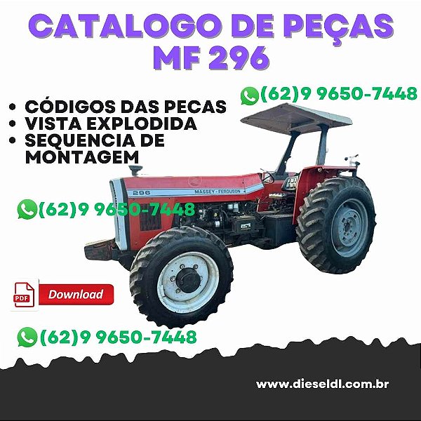 CATÁLOGO PEÇAS TRATOR MF 296 MASSEY FERGUSON