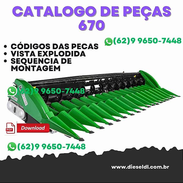 CATÁLOGO DE PEÇAS  PLATAFORMA DE MILHO 670, 870 JOHN DEERE