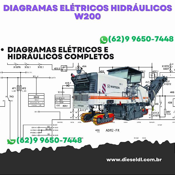 Diagramas Elétricos e Hydráulicos W200  Wirtgen