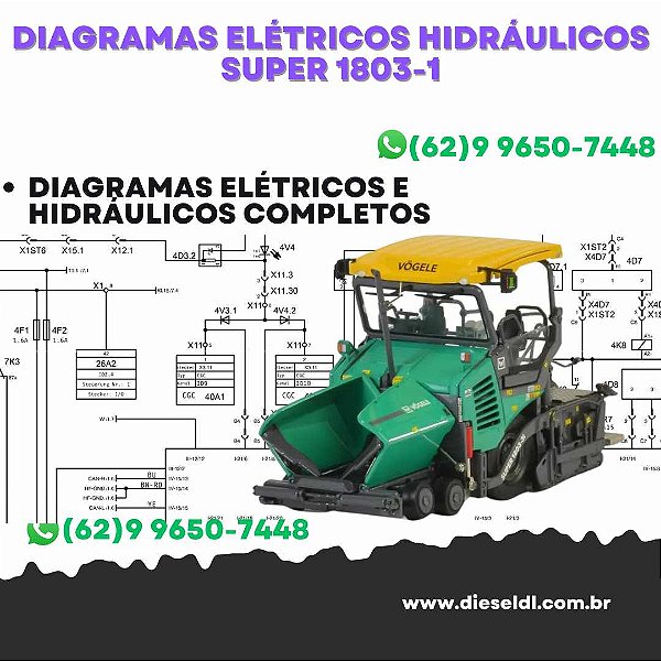 Diagramas Elétricos e Hydráulicos Super 1803-1 Vogele