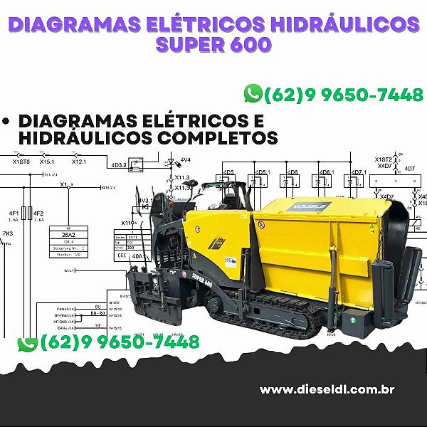 Diagramas Elétricos e Hydráulicos Super 600 Vogele