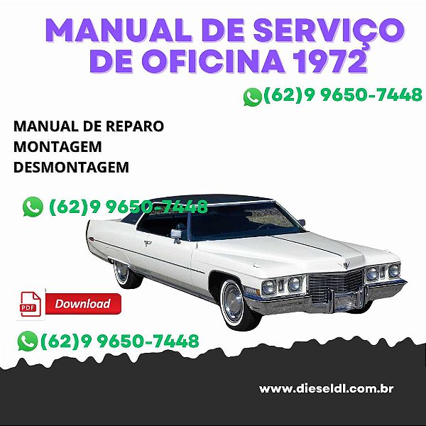 MANUAL DE SERVIÇOS DE OFICINA CADILLAC  1972