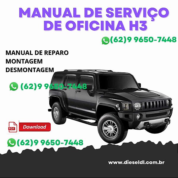 MANUAL DE SERVIÇOS DE OFICINA HUMMER H3  2005 2010
