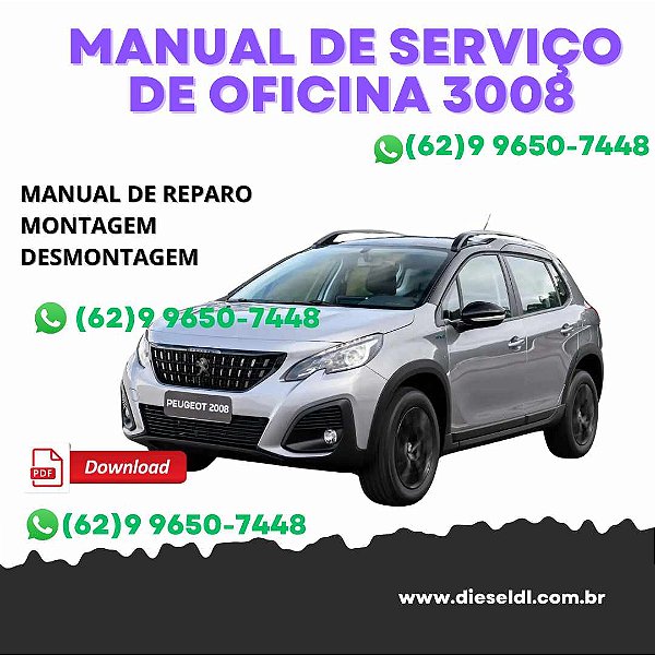 MANUAL DE SERVIÇOS DE OFICINA PEUGEOT 3008  2008-2016