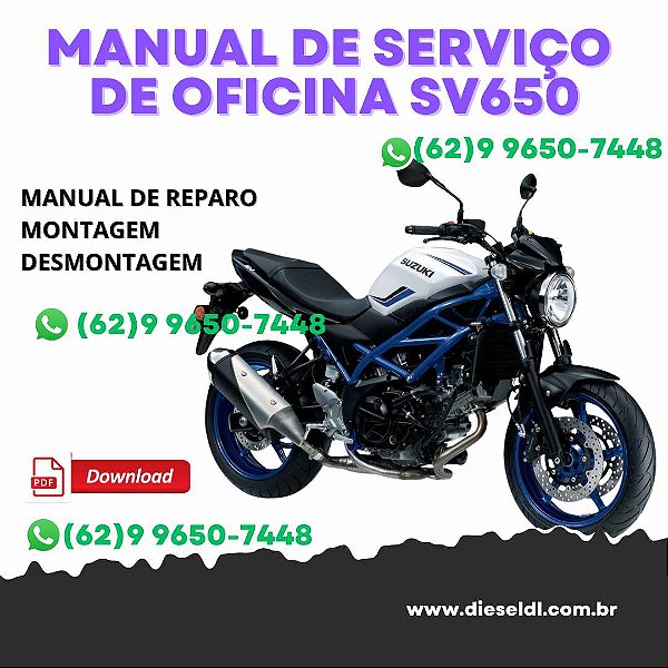 MANUAL DE SERVIÇOS DE OFICINA SV650/A/XA  2017-2019  SUZUK
