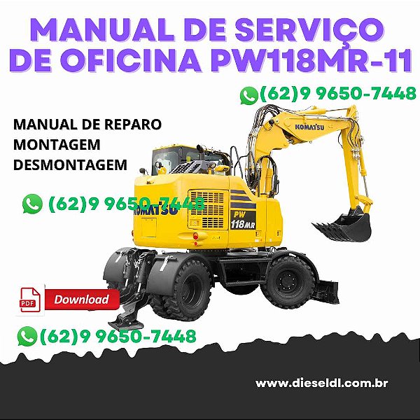 MANUAL DE SERVIÇOS DE OFICINA PW118MR-11  KOMATSU