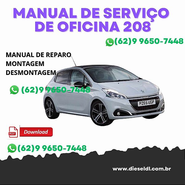 MANUAL DE SERVIÇOS DE OFICINA  PEUGEOT 208  2012-2018