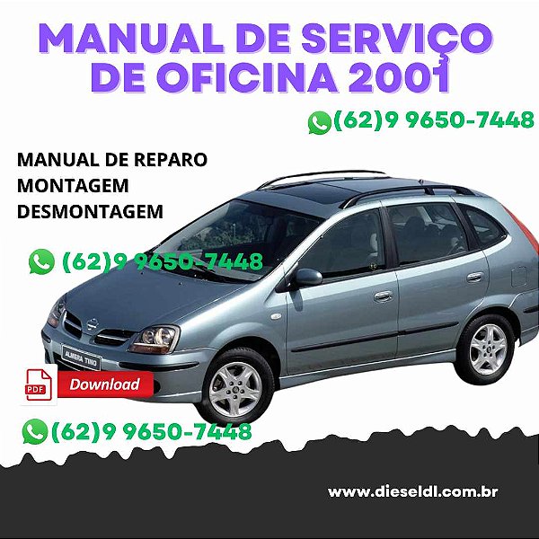 MANUAL DE SERVIÇOS DE OFICINA NISSAN ALMERA TINO SERIE V10  2001