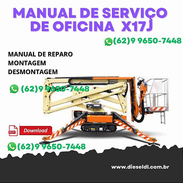 MANUAL DE SERVIÇOS DE OFICINA ELEVADOR  X17JP - X500AJ, X20JP - X600AJ  JLG