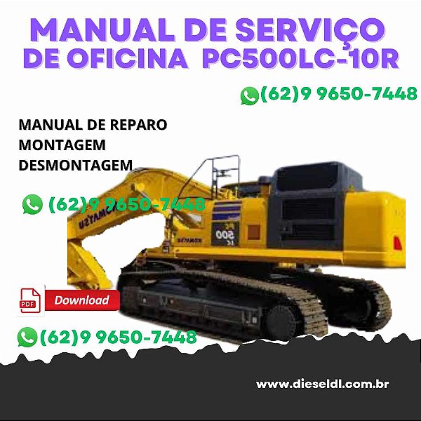 MANUAL DE SERVIÇOS DE OFICINA ESCAVADEIRA HIDRAULICA PC500LC-10R  KOMATSU