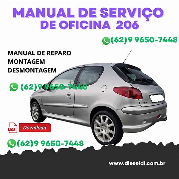 MANUAL DE SERVIÇOS DE OFICINA PEUGEOT 206  1998-2010