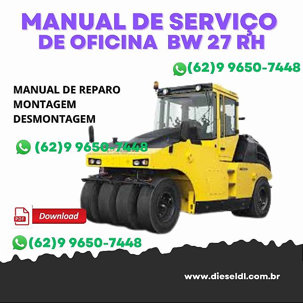 MANUAL DE SERVIÇOS DE OFICINA  ROLO BW 27 RH   BOMAG