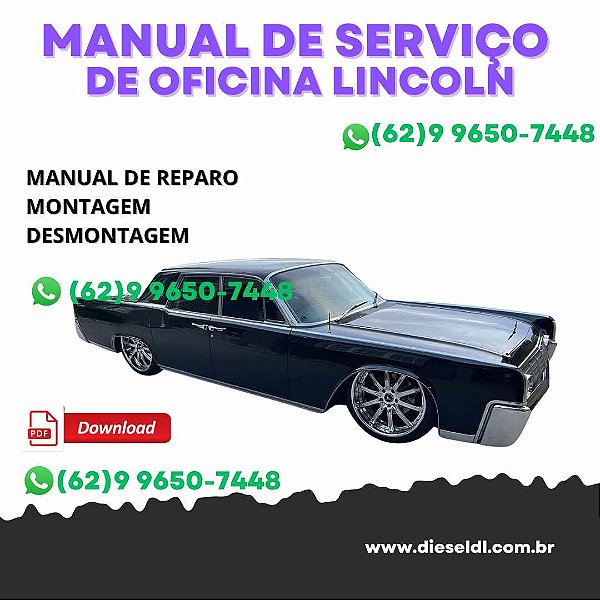 MANUAL DE SERVIÇO DE OFICINA LINCOLN CONTINENTAL  1964
