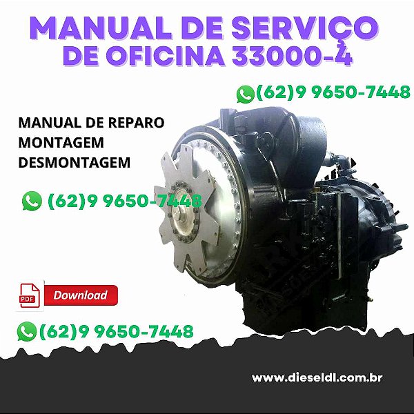 MANUAL DE SERVIÇO DE OFICINA  TRANSMISSÃO 33000 - 4 VELOCIDADES CLARK