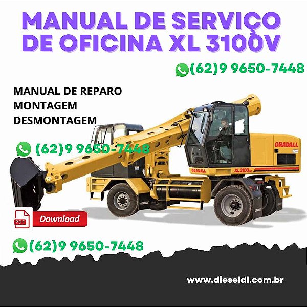 MANUAL DE SERVIÇO DE OFICINA ESCAVADORA  XL3100V - XL4100V GRADALL