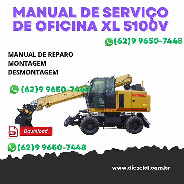 MANUAL DE SERVIÇO DE OFICINA ESCAVADORA XL5100V - XL4130V GRADALL