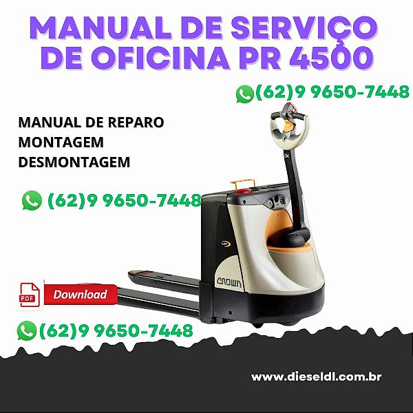 MANUAL DE SERVIÇO DE OFICINA E PEÇAS TRACTION  PR 4500 SERIES  AC CROWN
