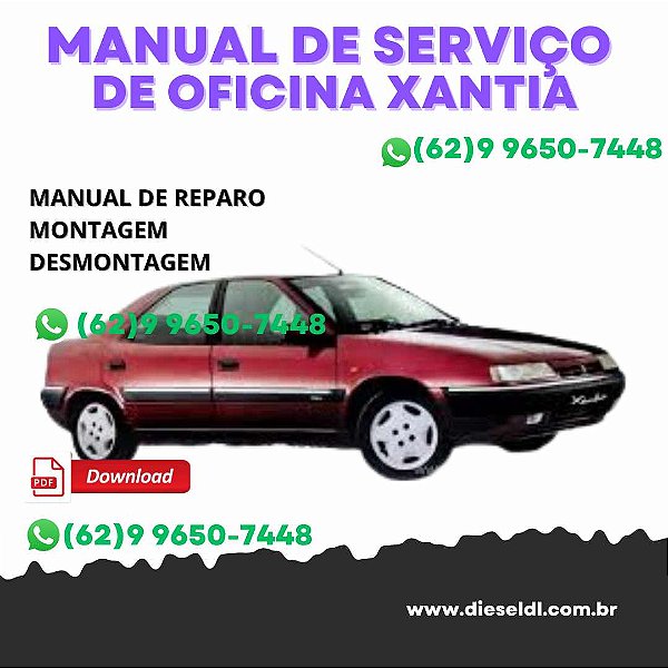 MANUAL DE SERVIÇO DE OFICINA CITROEN XANTIA 96