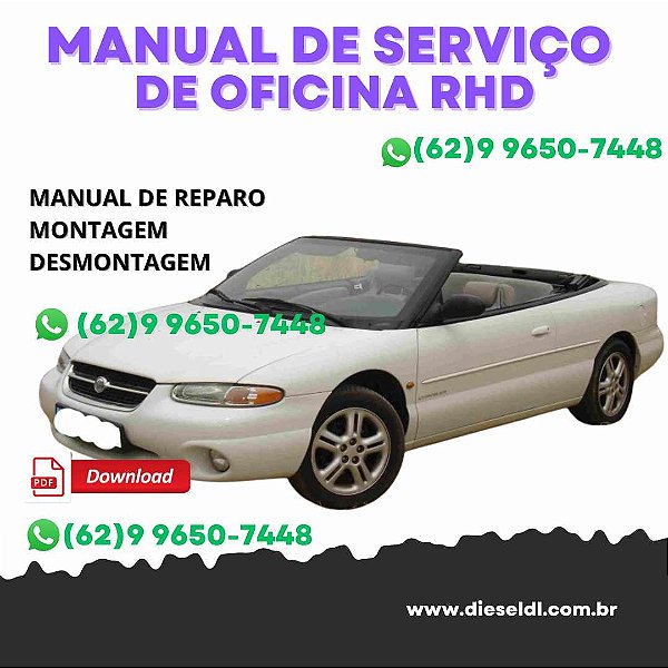 MANUAL DE SERVIÇO DE OFICINA  CHRYSLER 1997 STRATUS CONVERTIBLE  RHD & LHD