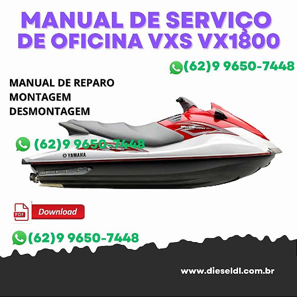 MANUAL DE SERVIÇO DE OFICINA WAVERUNNER  VXS VX1800 / VXR VX1800A  YAMAHA