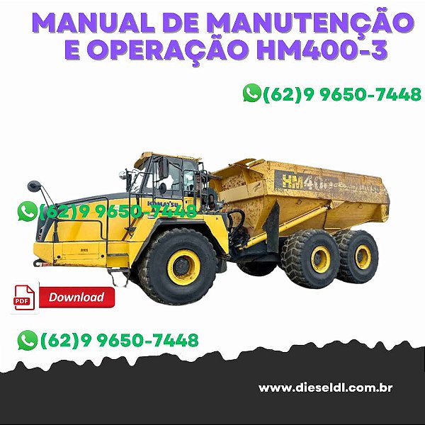 MANUAL DE OPERAÇÃO E MANUTENÇÂO CAMINHÃO ARTICULADO  HM400-3  KOMATSU